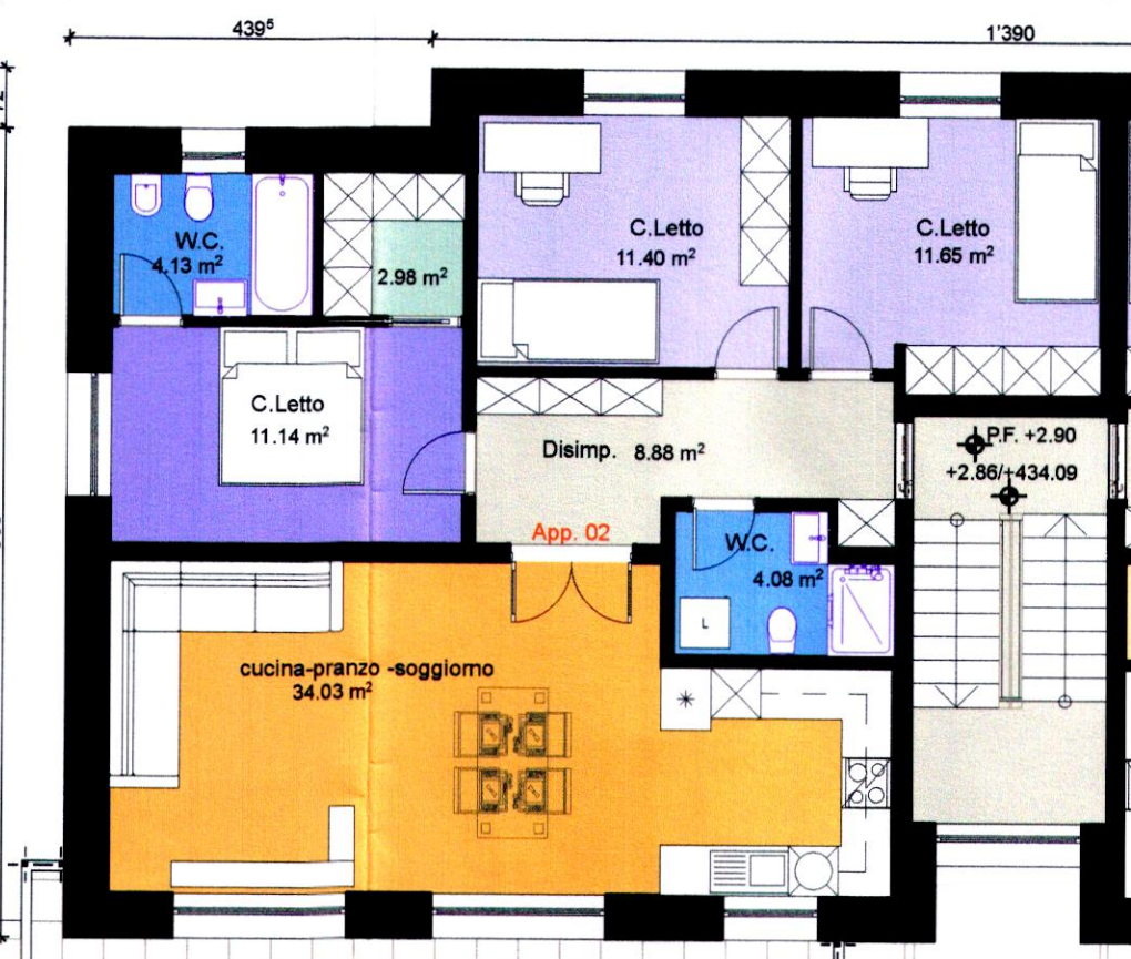 Appartamento 2 - Quadrilocale con vista aperta