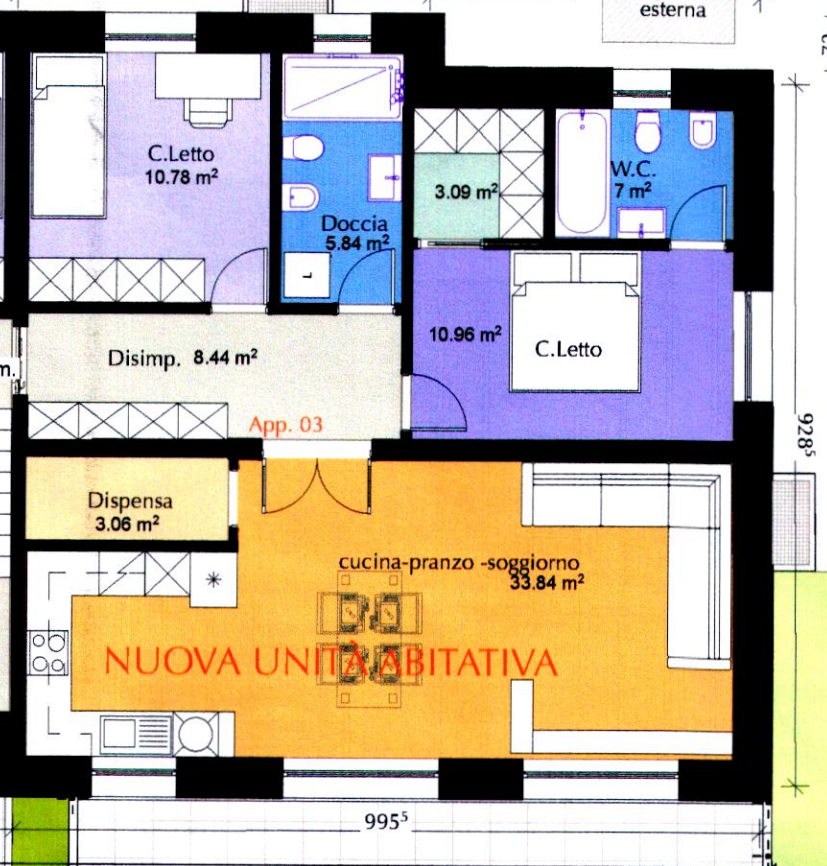 Appartamento 3 - Trilocale con giardino